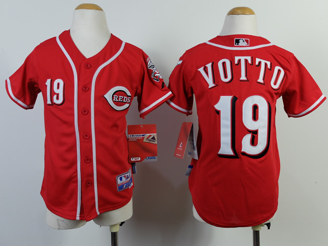 MLB Cincinnati Reds Youth #19 Votto red jerseys